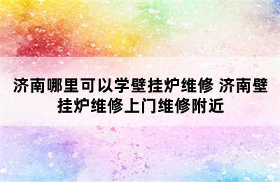 济南哪里可以学壁挂炉维修 济南壁挂炉维修上门维修附近